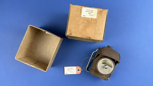 WW2 British Civil Defence electric inspection lamp No.1 with original cardboard stores box and issue tag