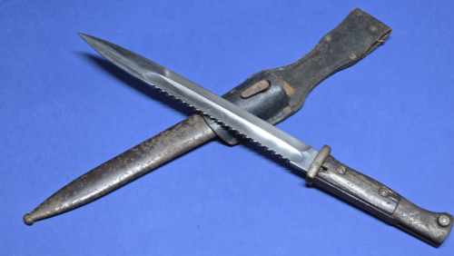 WW1 German E&F Hörster Solingen - Sawback Bayonet with Frog – Untouched Attic Find