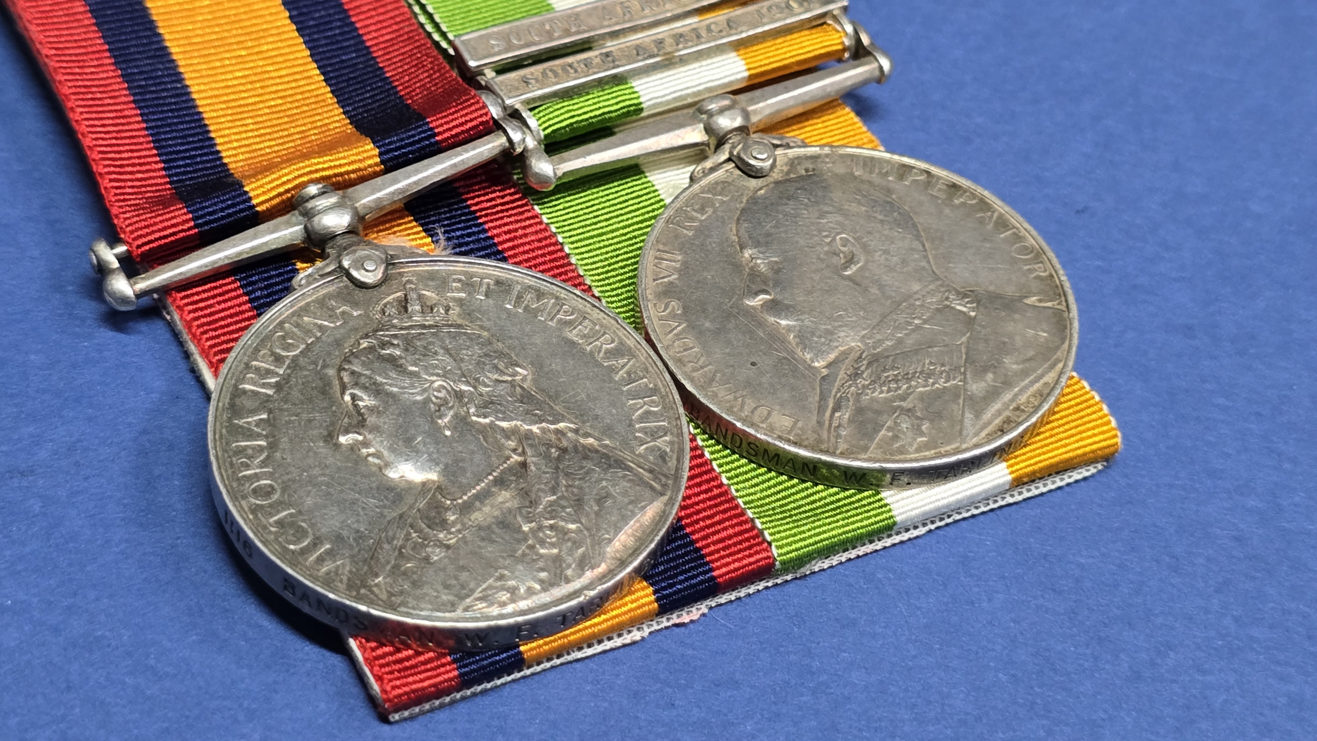 Boer War QSA & KSA Pair to Bandsman William Frederick Tarling – British South Africa Police, With Research File