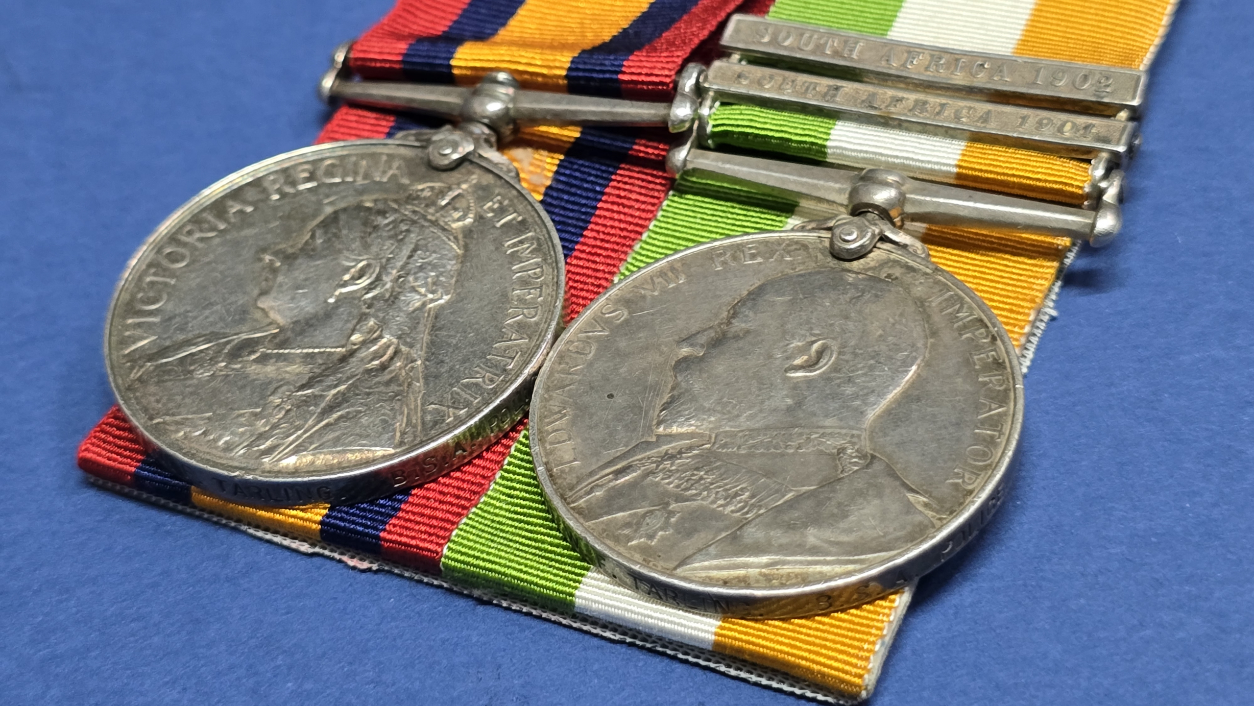 Boer War QSA & KSA Pair to Bandsman William Frederick Tarling – British South Africa Police, With Research File