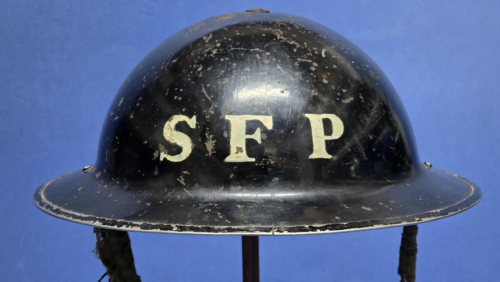 WW2 British Home Front SFP (Street Fire Party) Helmet with Named Owner, VERO Mark I Liner Dated 1939