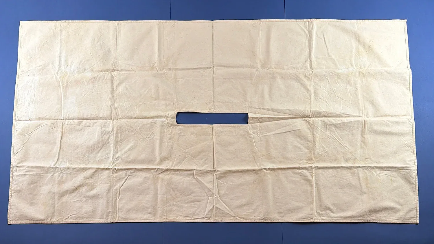 WW2 US Army surgical drape reverse view displaying construction, stitching and size