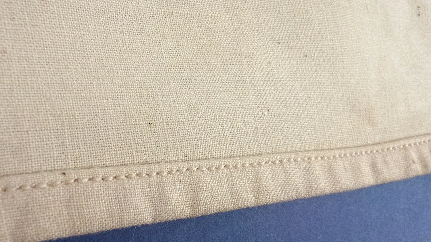 WW2 US medical surgical drape hem stitching detail showing original construction and material quality