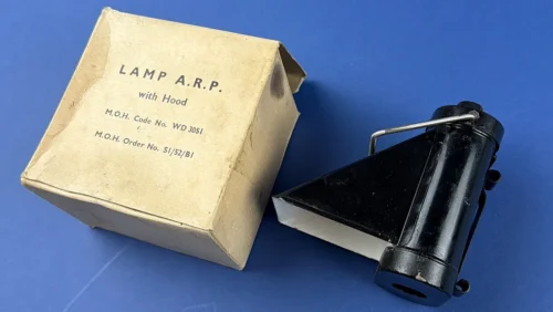 WW2 ARP lamp with hood and original box WD 3051 Home Front Civil Defence