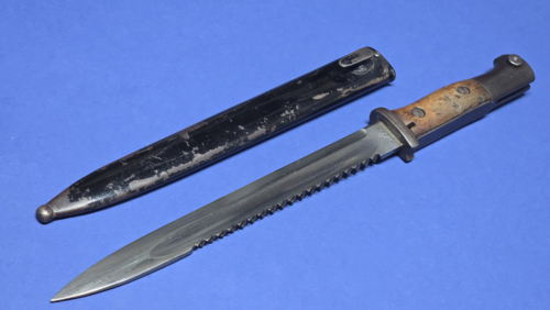 WWI German bayonet, S84/98 sawback bayonet, German sawback bayonet, Erfurt bayonet, Gebr Heller Marienthal, Imperial German bayonet, German trench bayonet, antique German bayonet