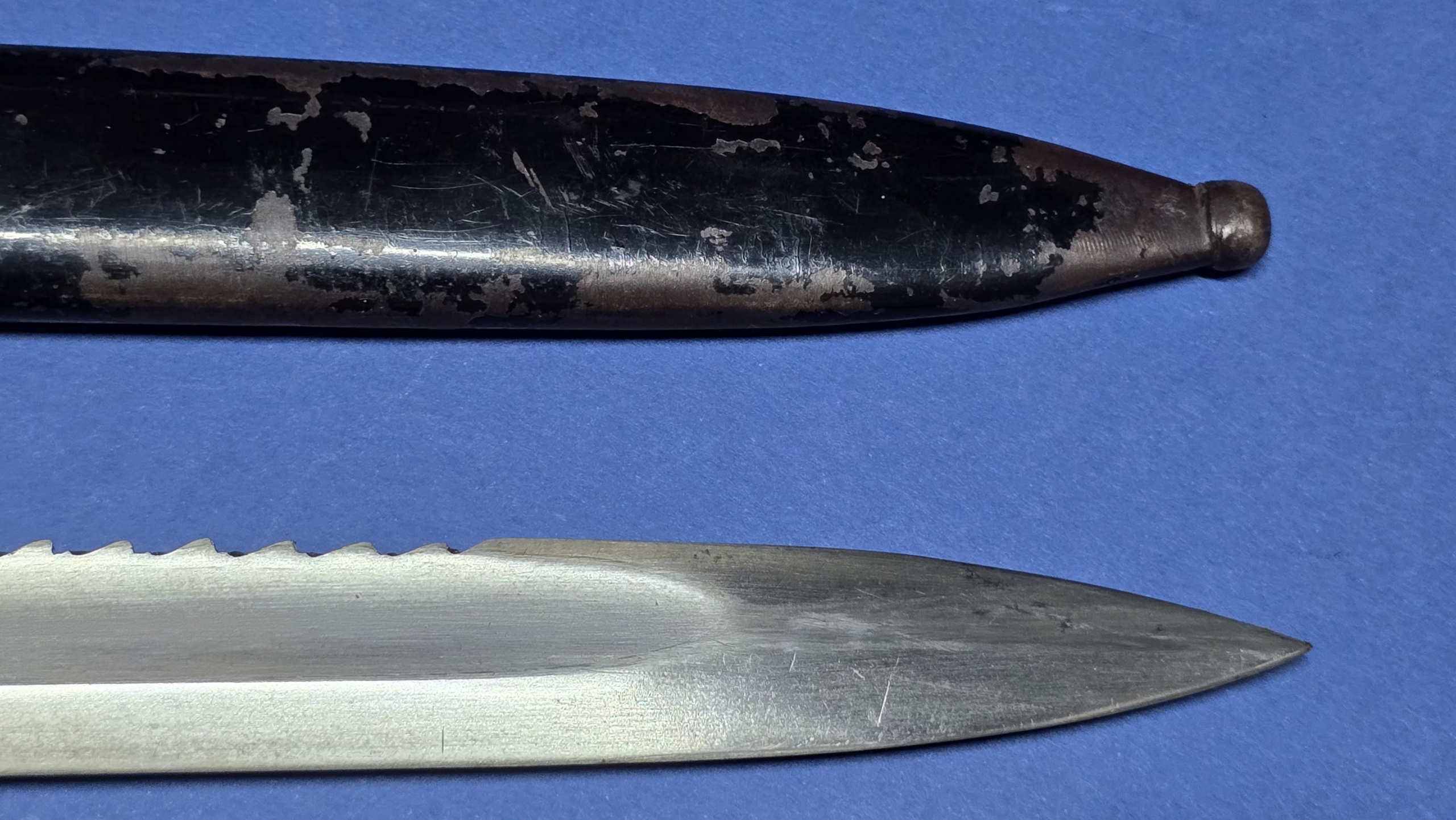 WWI German bayonet, S84/98 sawback bayonet, German sawback bayonet, Erfurt bayonet, Gebr Heller Marienthal, Imperial German bayonet, German trench bayonet, antique German bayonet