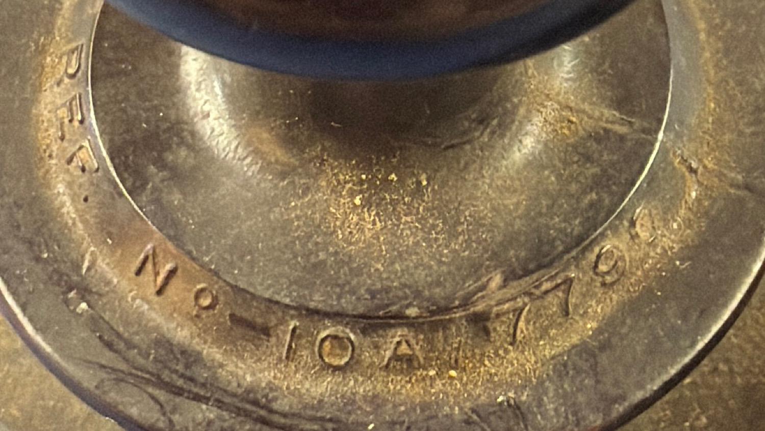 Close up of the main operating key marked Ref No 10A/7790
