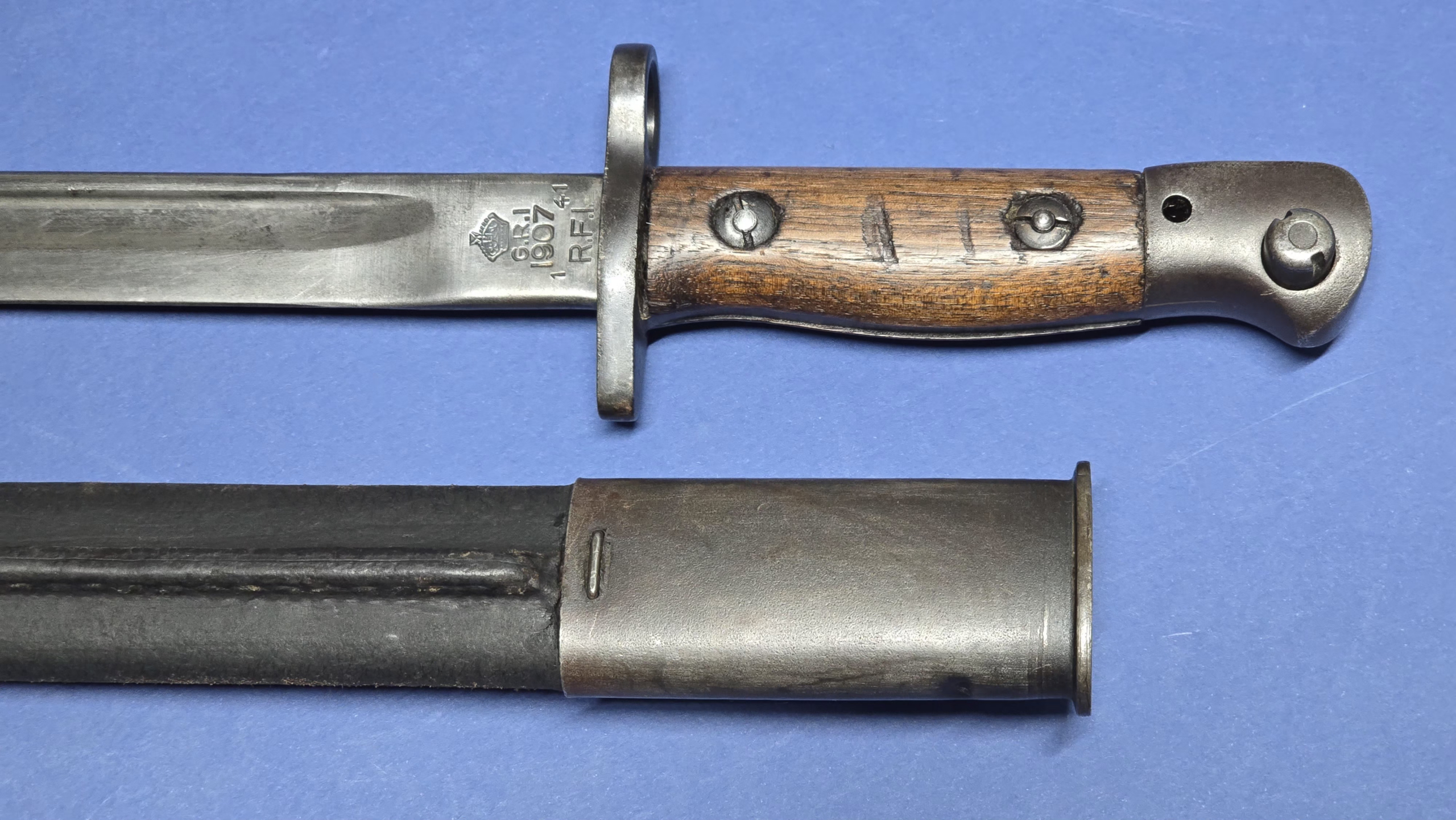 WW2 Indian Pattern 1907 Bayonet by Rifle Factory Ishapore (R.F.I.) – January 1941