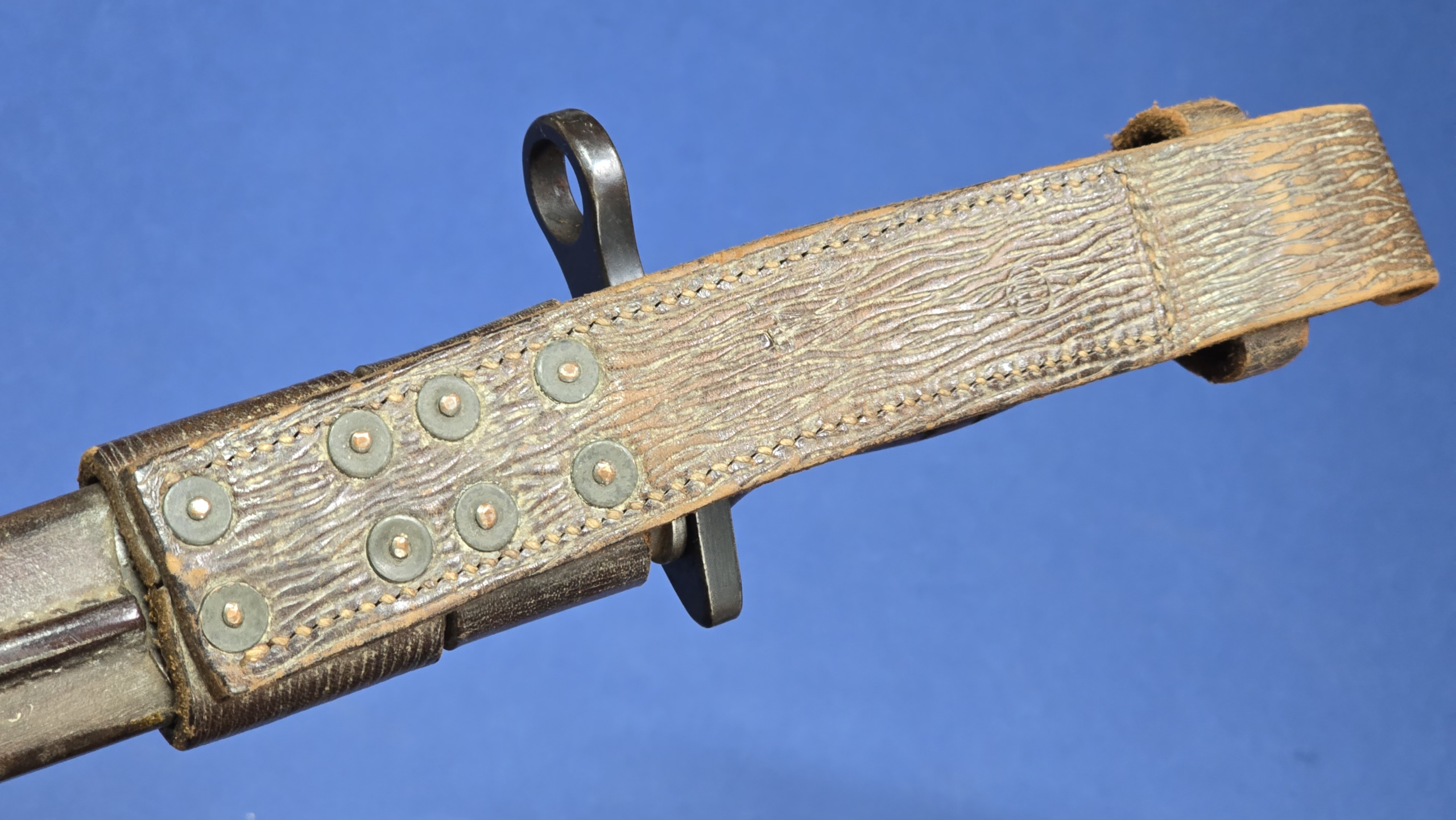 Remington Pattern 1913 Bayonet Dated March 1916 with Original Brown Leather Scabbard & Period Frog