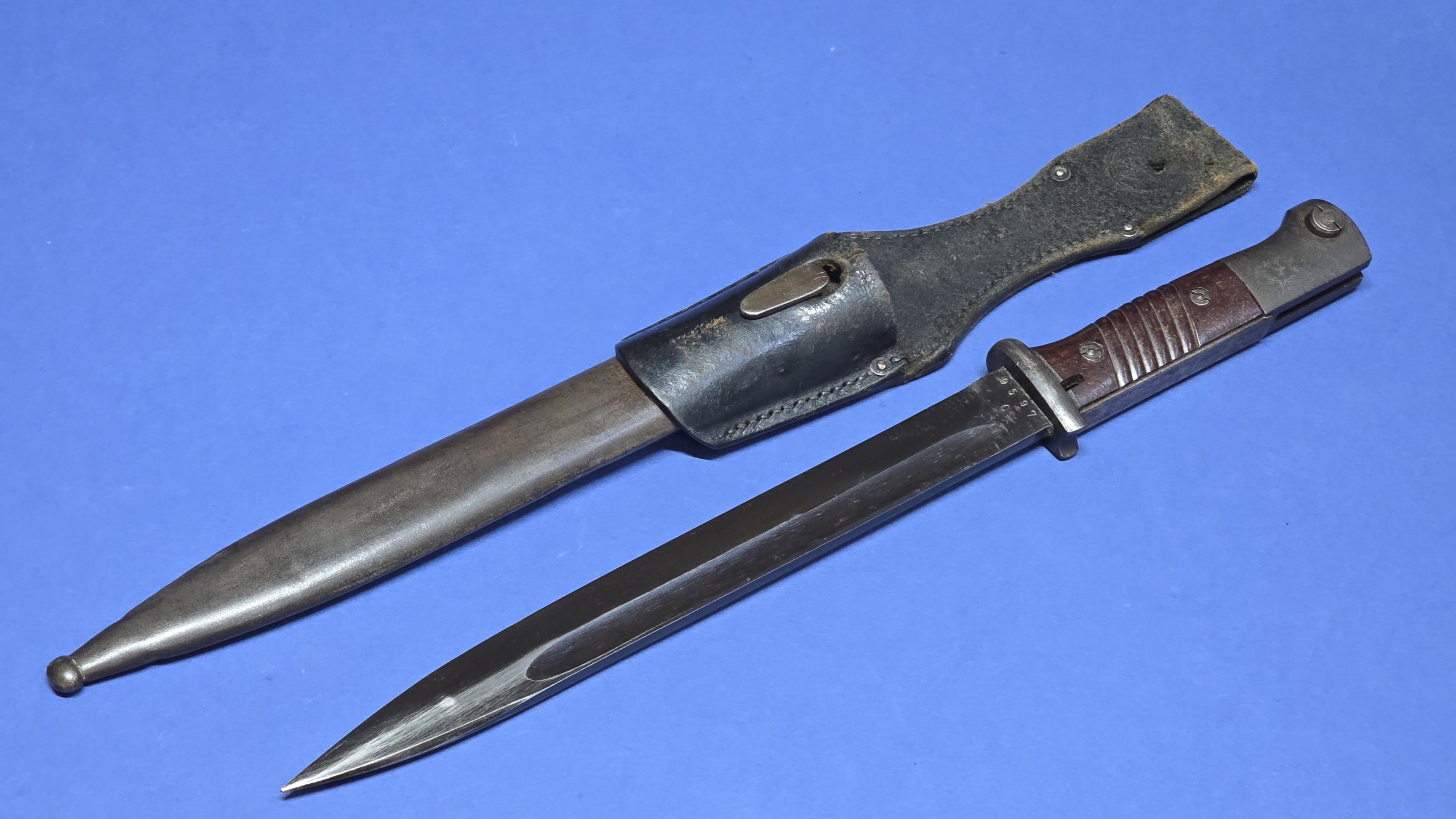 WW2 German K98 Bayonet – Near Mint Blade – Original Frog- 1944- CRS