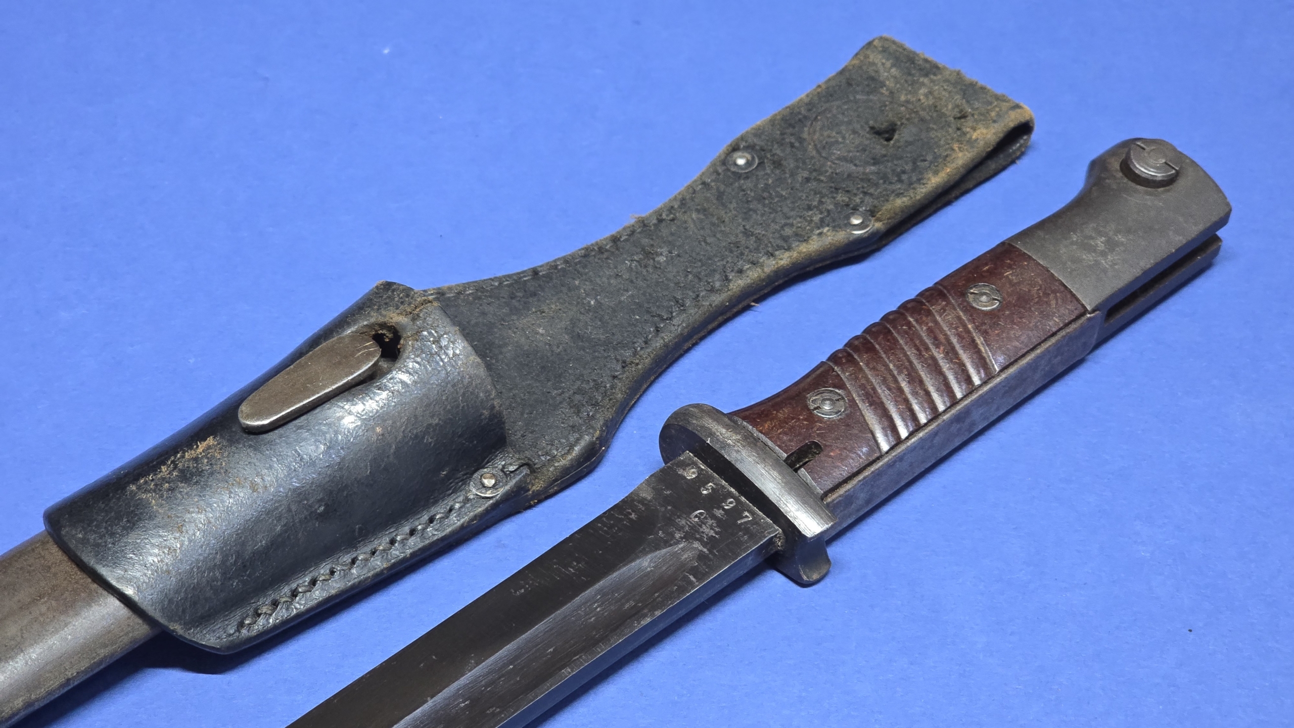 WW2 German K98 Bayonet – Near Mint Blade – Original Frog- 1944- CRS
