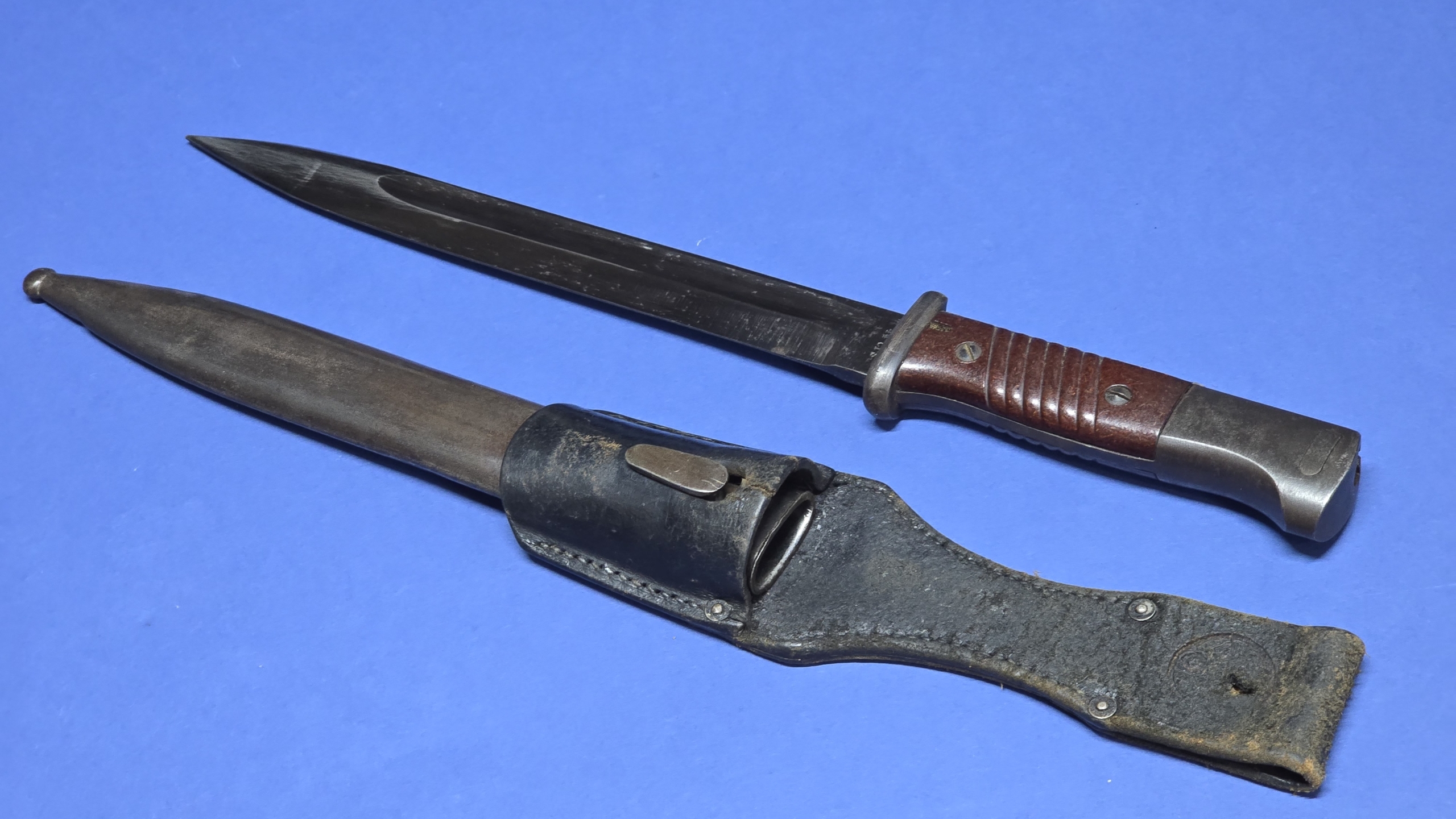 WW2 German K98 Bayonet – Near Mint Blade – Original Frog- 1944- CRS
