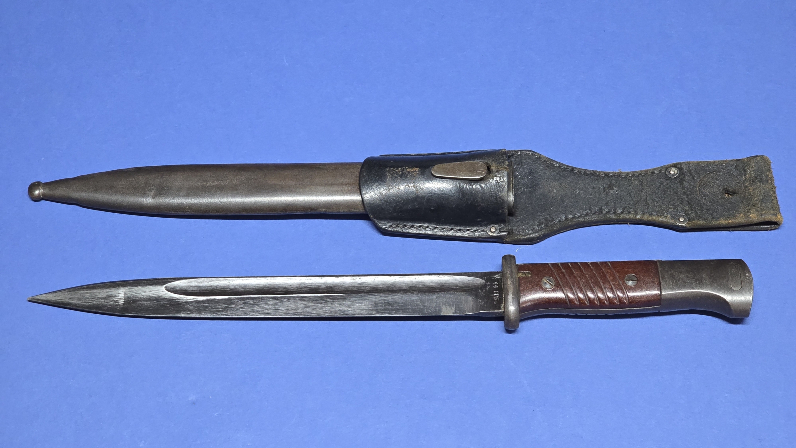 WW2 German K98 Bayonet – Near Mint Blade – Original Frog- 1944- CRS