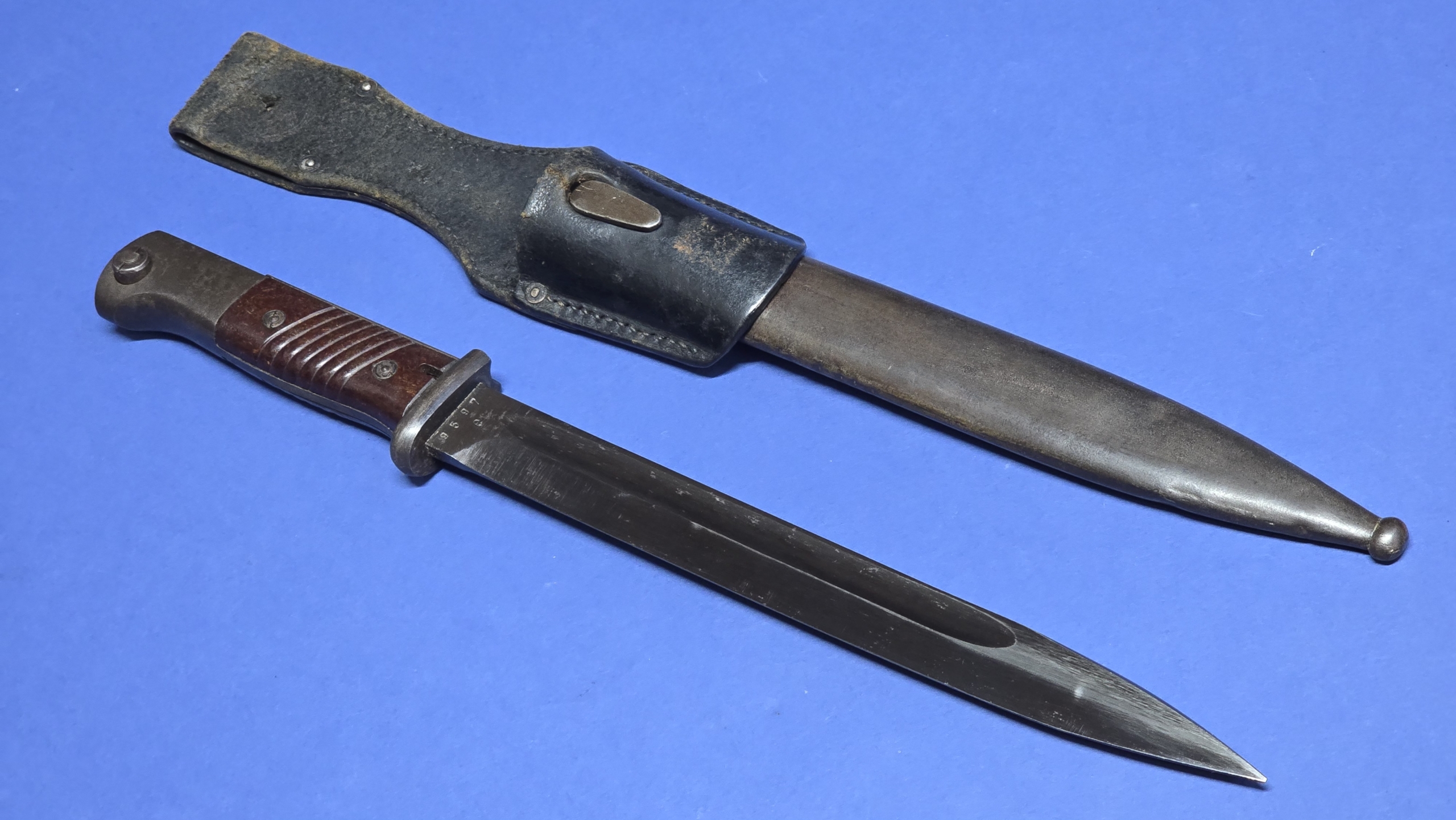 WW2 German K98 Bayonet – Near Mint Blade – Original Frog- 1944- CRS