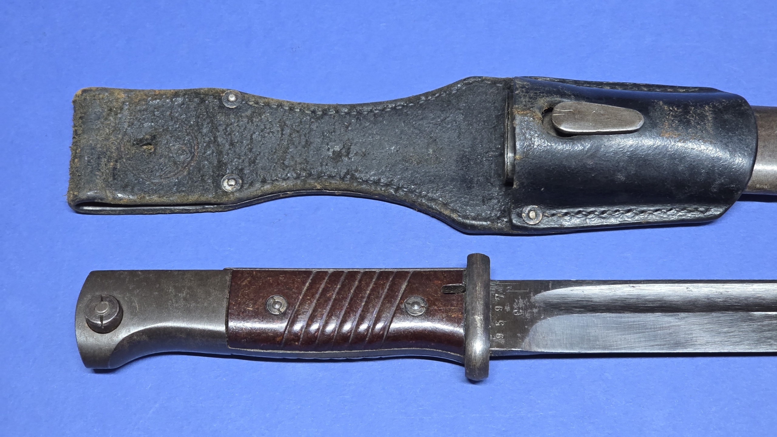 WW2 German K98 Bayonet – Near Mint Blade – Original Frog- 1944- CRS