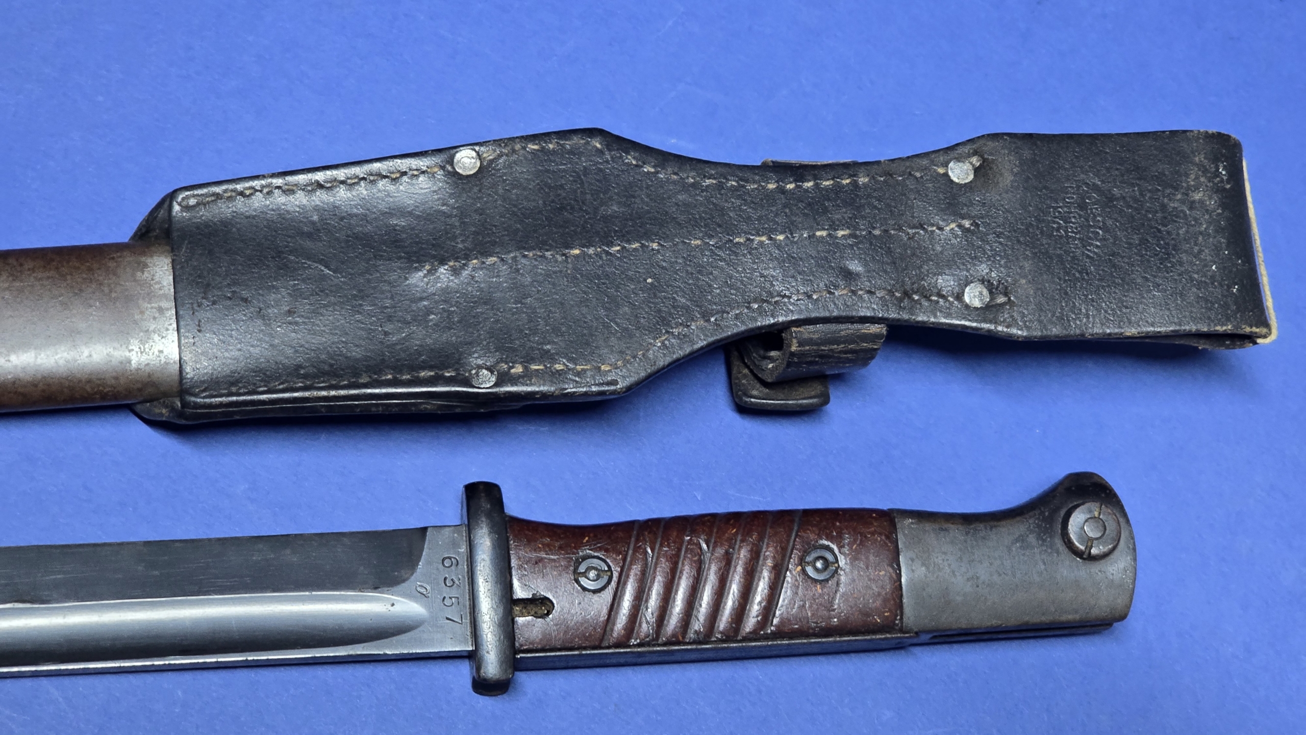 WW2 German K98 Bayonet - Near Mint Blade - E.u.F. Hörster 1939 - 1941 Dated Frog