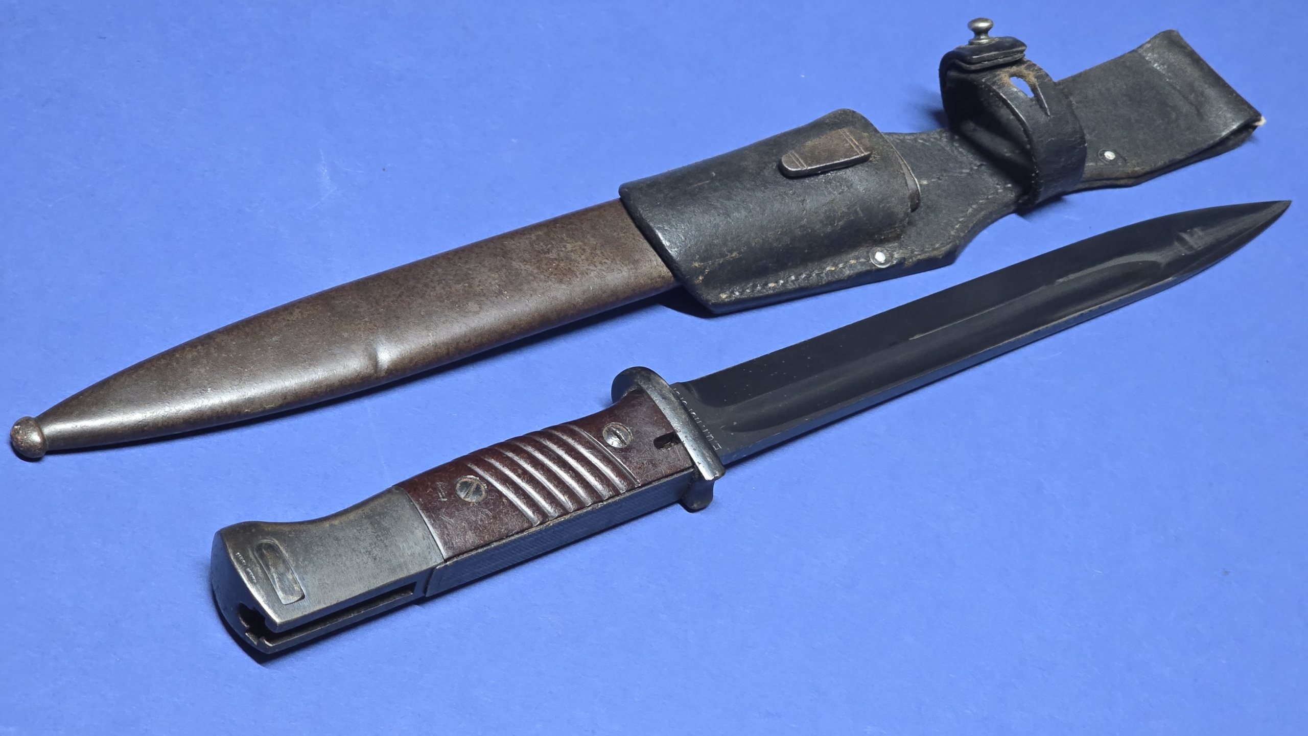WW2 German K98 Bayonet - Near Mint Blade - E.u.F. Hörster 1939 - 1941 Dated Frog