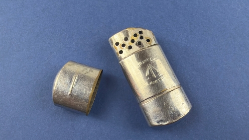 WW2 British military 1945 petrol lighter by Lighter Limited with removable protective cap and embossed broad arrow marking